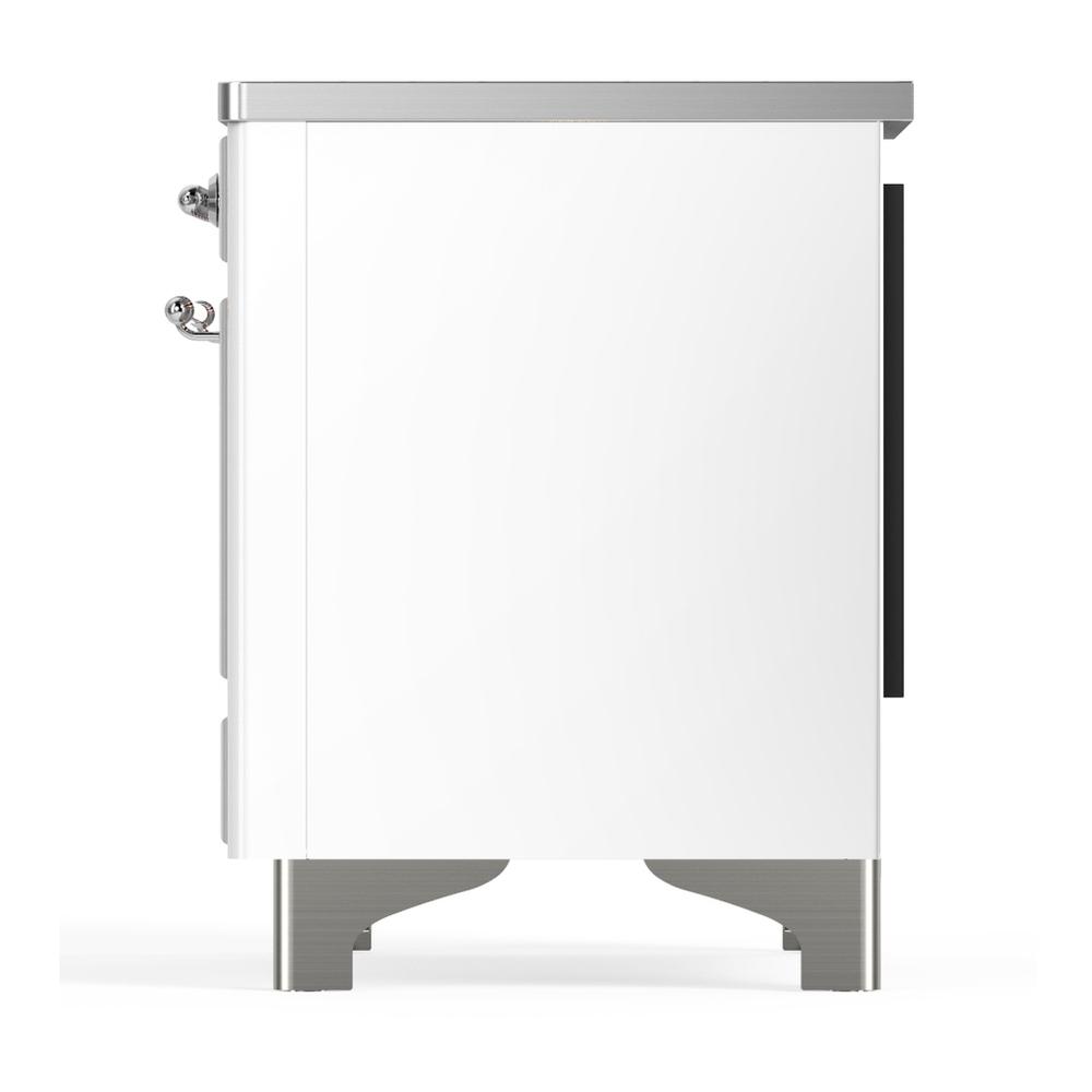 Ilve UMIB36NR3WHC Ilve Umib36Nr3Whc Majestic Iii 36 Inch Induction Range With 6 Elements, 3.5 Cu. Ft. Total Oven Capacity (Triple Glass Door, White, Chrome)