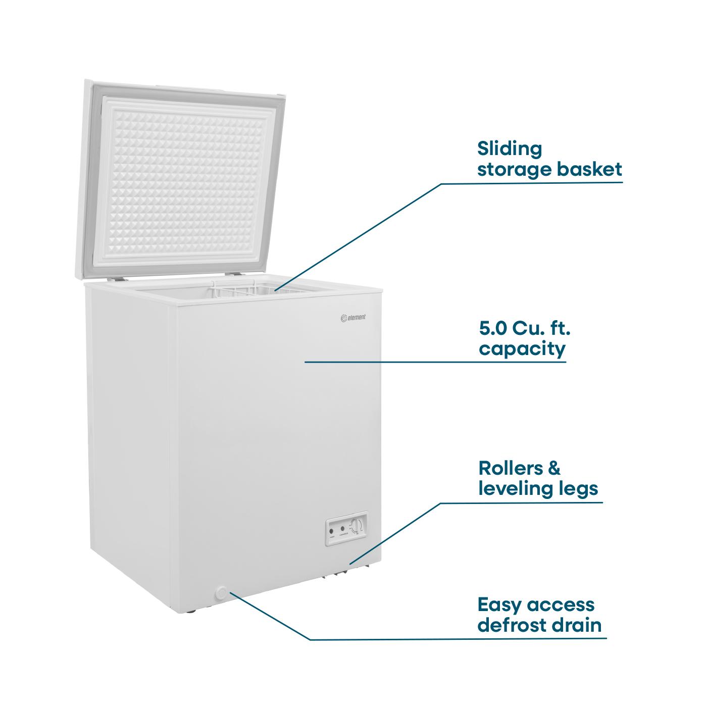 Element Appliance ECF50MD2EW Element 5.0 Cu. Ft. Chest Freezer - White (Ecf50Md2Ew)