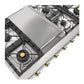 Ilve UHCP48FNSSGLP Ilve Uhcp48Fnssglp Nostalgie Ii 48 Inch Built-In Gas Rangetop With Griddle, In Stainless Steel (Liquid Propane, Brass)