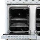 Forno FFSGS611348WHT Forno Antico 48-Inch Dual Fuel Range, White With Antique Brass Finish, 8 Burners, 94,000 Btu, 5.5 Cu.Ft. Double Ovens & Griddle
