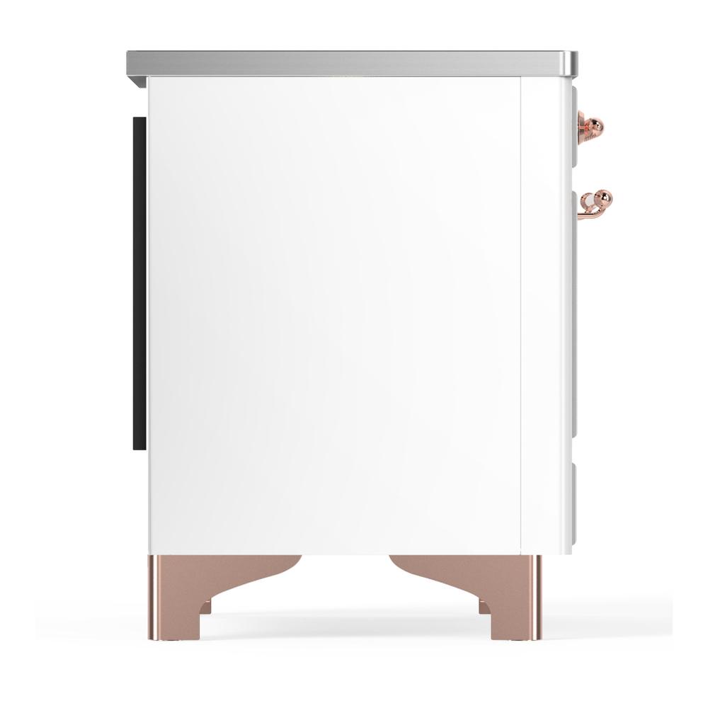 Ilve UMDIB40NR3WHP Ilve Umdib40Nr3Whp Majestic Iii 40 Inch Induction Range With 6 Elements, 3.82 Cu. Ft. Total Oven Capacity (Triple Glass Door, White, Copper)