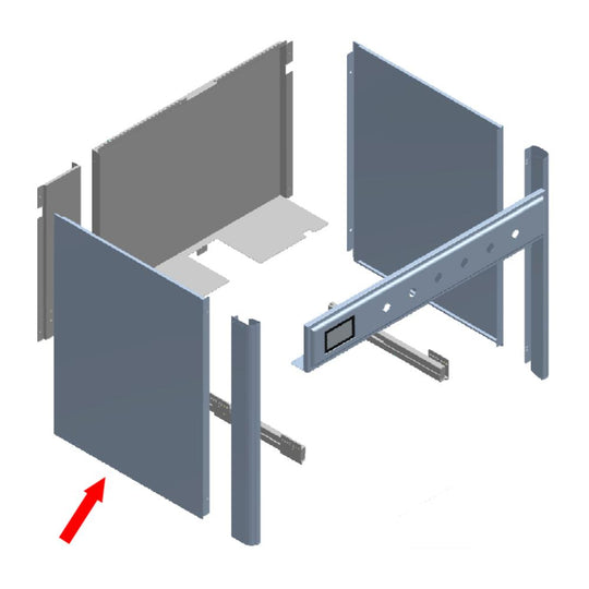 Ilve ES4044007080008 Ilve Parts Es4044007080008 Side Panel For Left Side, Stainless Steel