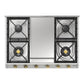 Ilve UHCP965FNSSG Ilve Uhcp965Fnssg Nostalgie Ii 36 Inch Built-In Gas Cooktop With Griddle, In Stainless Steel (Natural Gas)