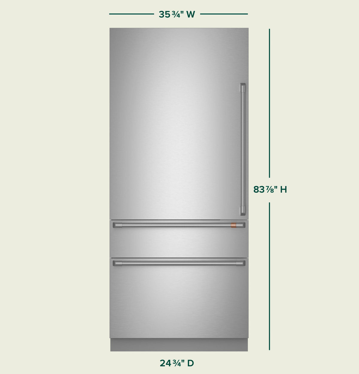 Cafe CIC36LK6ZII Cafe™ 36" Panel-Ready Integrated Bottom-Freezer Refrigerator - Left Swing