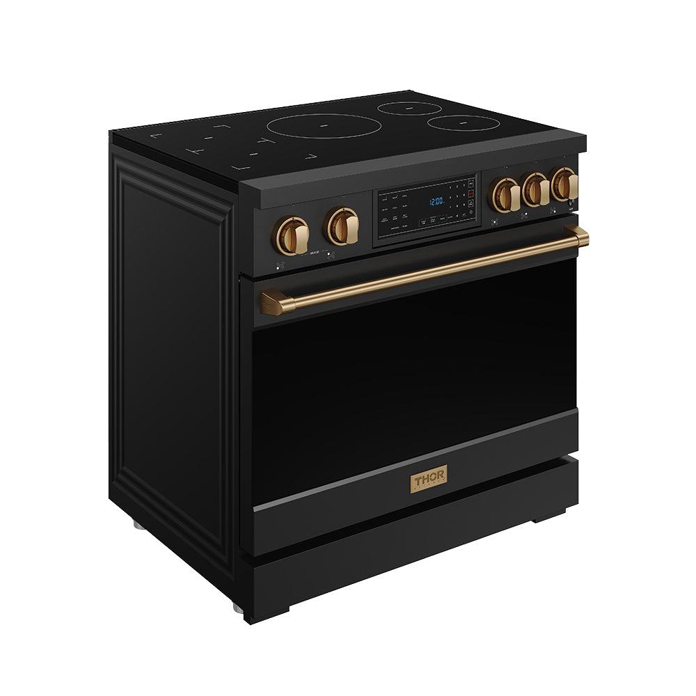 Thor Kitchen RSI36BBRZ 36 Inch Professional Induction Range With Tilt Panel Touch Control In Black And Bronze Gordon Ramsay Series