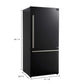 Forno FFFFD178531BLK Forno Milano Espresso 31-Inch Bottom Freezer Refrigerator, Black, 17.2 Cu.Ft Capacity, Energy Efficient