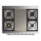 Ilve UM36FQNR3EGC Ilve Um36Fqnr3Egc Majestic Iii 36 Inch Dual Fuel Range With 6 Black Brass Burners And Griddle, Dual Function Burner Up To 25,000 Btu (Solid Door, Emerald Green, Chrome, Natural Gas)