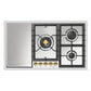 Ilve UHCPT95FNSSG Ilve Uhcpt95Fnssg Nostalgie Ii 36 Inch Built-In Gas Cooktop With Total Black Brass Burners, In Stainless Steel (5 Sealed Burners + Griddle, Natural Gas)