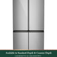 Cafe CHE23DM5WS5 Café™ Energy Star® 22.9 Cu. Ft. Smart Counter-Depth Quad-Door Refrigerator In Platinum Glass With Dual-Dispense Autofill Pitcher