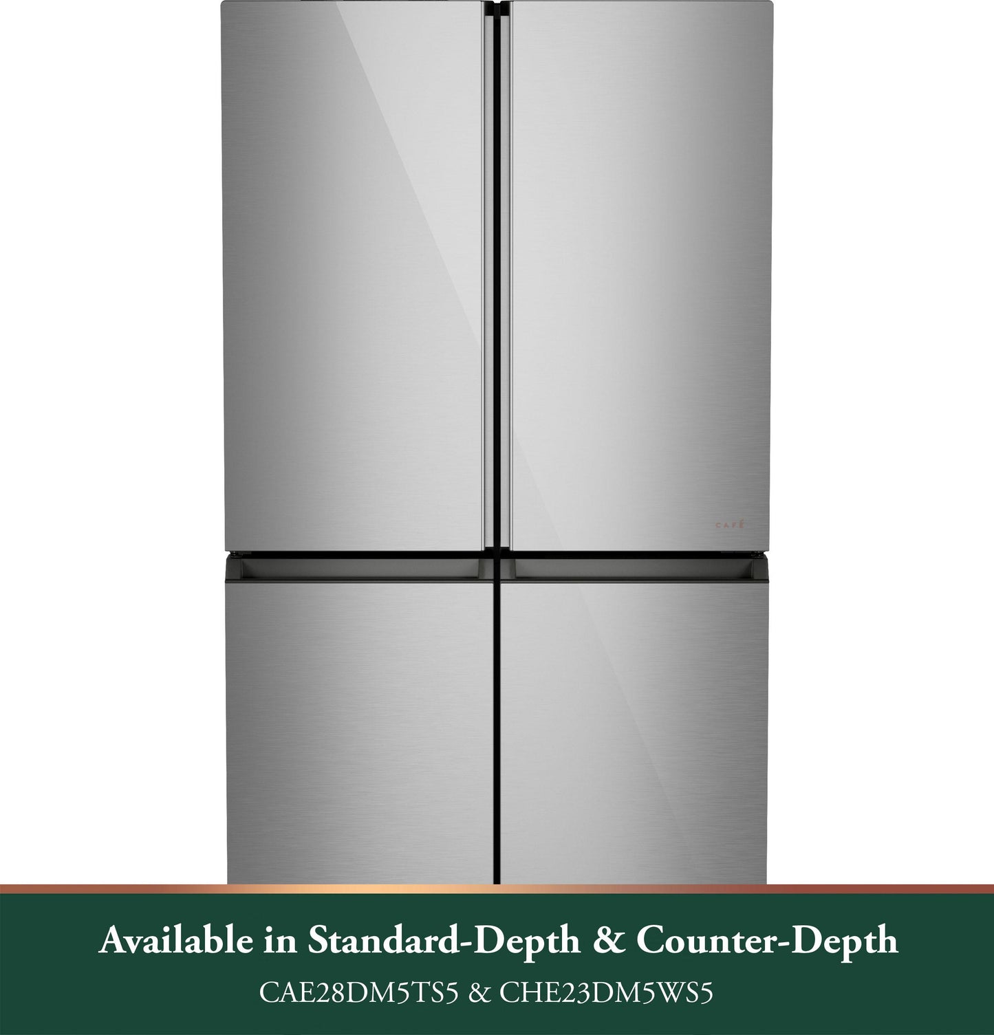 Cafe CHE23DM5WS5 Café™ Energy Star® 22.9 Cu. Ft. Smart Counter-Depth Quad-Door Refrigerator In Platinum Glass With Dual-Dispense Autofill Pitcher