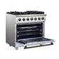 Forno FFSGS623936WHT Forno Massimo 36-Inch White Freestanding Gas Range, 6 Sealed Burners, Convection Oven, Energy Efficient