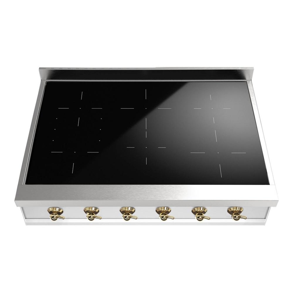 Ilve UHCPI366NSSG Ilve Uhcpi366Nssg Nostalgie Ii 36 Inch Built-In Induction Rangetop With 6 Elements (Stainless Steel, Brass)