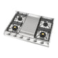 Ilve UHCP965FNSSC Ilve Uhcp965Fnssc Nostalgie Ii 36 Inch Gas Cooktop With Griddle, In Stainless Steel (Natural Gas, Chrome)