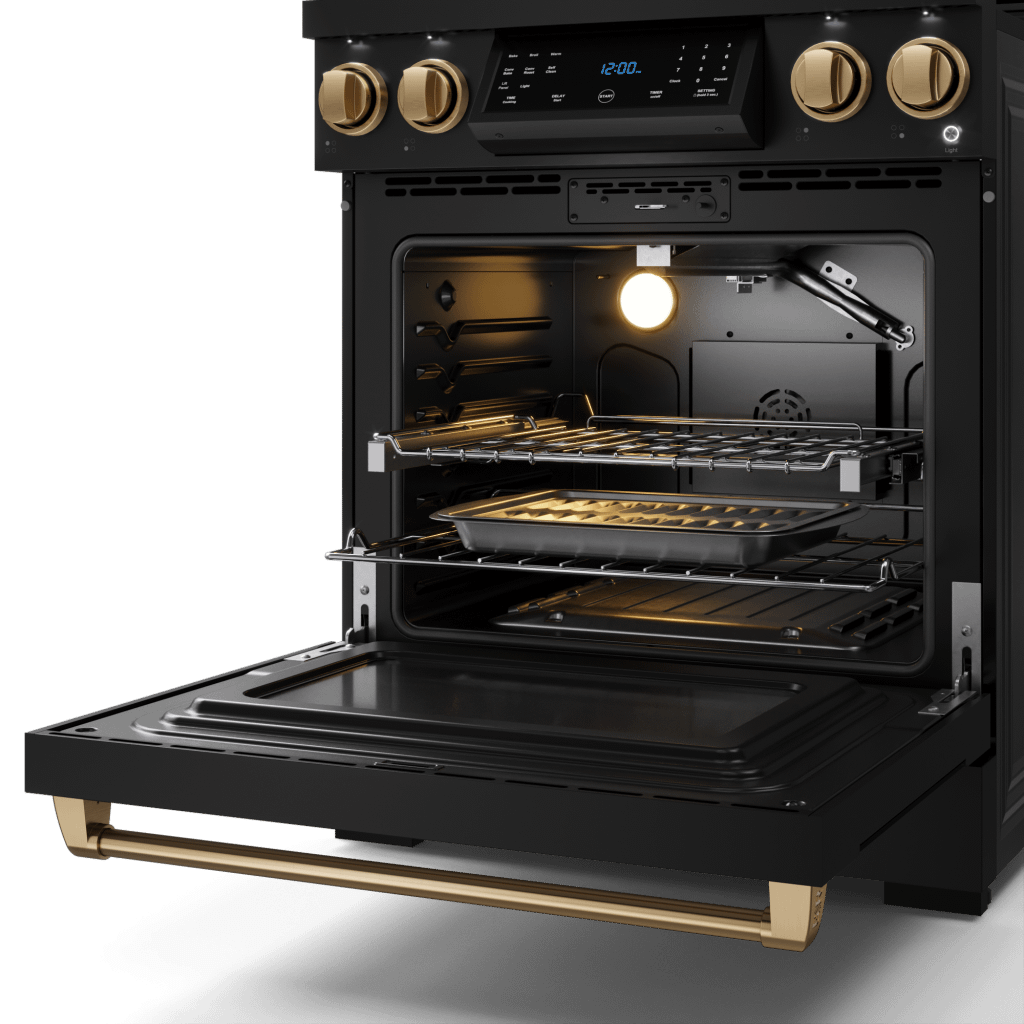Thor Kitchen RSG30BBRZ 30 Inch Professional Gas Range With Tilt Panel Touch Control In Matte Black/Bronze Gordon Ramsay Series - Rsg30B-Brz