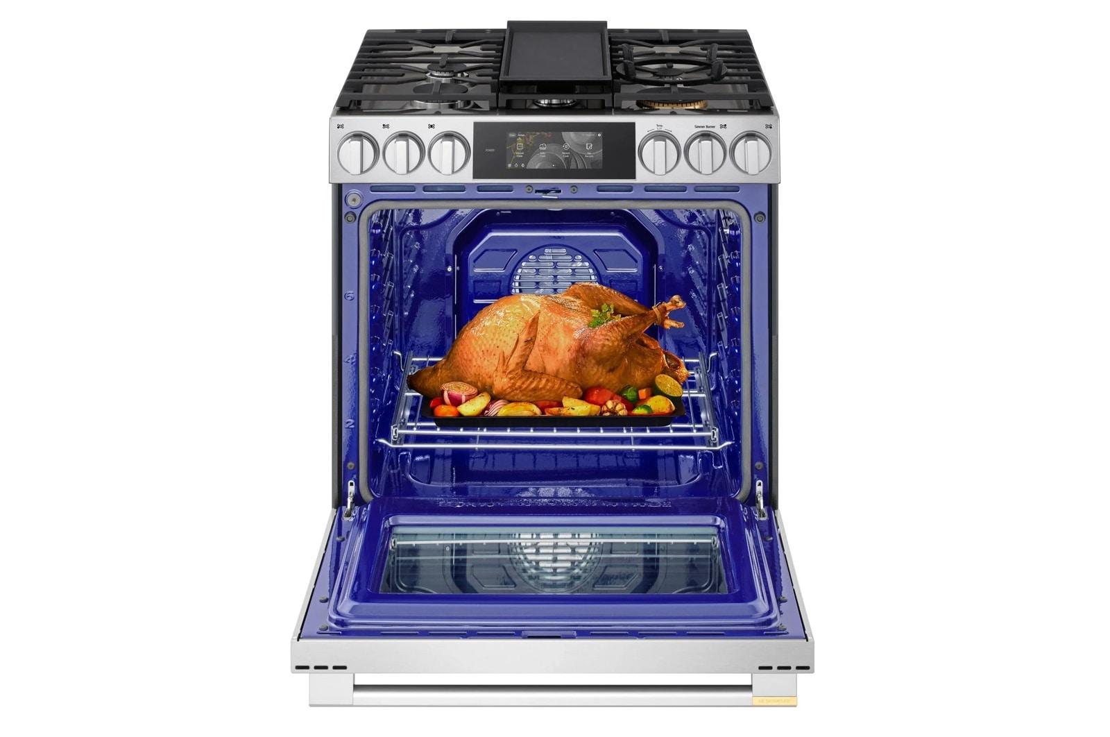 Lg LSGU6339X Lg Signature 6.3 Cu. Ft. Smart Gas Slide-In Range With Dynamic Probake Convection®, Air Fry, Air Sous Vide, Pizza Mode And Ai Gourmet Camera