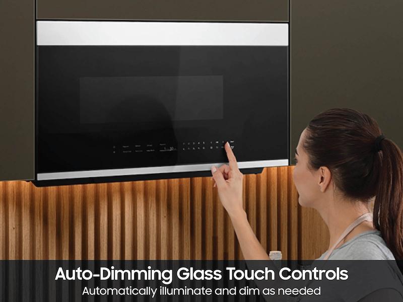 Samsung ME21DB670012 Bespoke 2.1 Cu. Ft. Over-The-Range Microwave With Auto Dimming Glass Touch Controls In White Glass