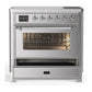 Ilve UMIB36NR3SSC Ilve Umib36Nr3Ssc Majestic Iii 36 Inch Induction Range With 6 Elements, 3.5 Cu. Ft. Total Oven Capacity (Triple Glass Door, Stainless Steel, Chrome)