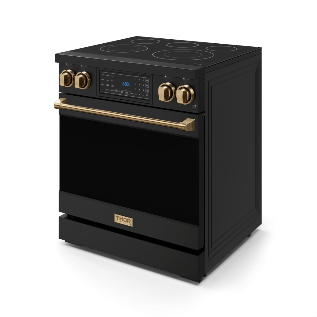 Thor Kitchen RSE30BBRZ 30 Inch Professional Electric Range With Tilt Panel Touch Control In Black/Bronze Gordon Ramsay Series - Rse30B-Brz