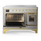 Ilve UMIB48NR3SSG Ilve Umib48Nr3Ssg Majestic Iii 48 Inch Induction Range With 6 Elements, 5.02 Cu. Ft. Total Oven Capacity (Triple Glass Door, Stainless Steel, Brass)