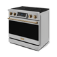Thor Kitchen RSE36BRZ 36 Inch Professional Electric Range With Tilt Panel Touch Control In Stainless Steel/Bronze Gordon Ramsay Series - Rse36-Brz
