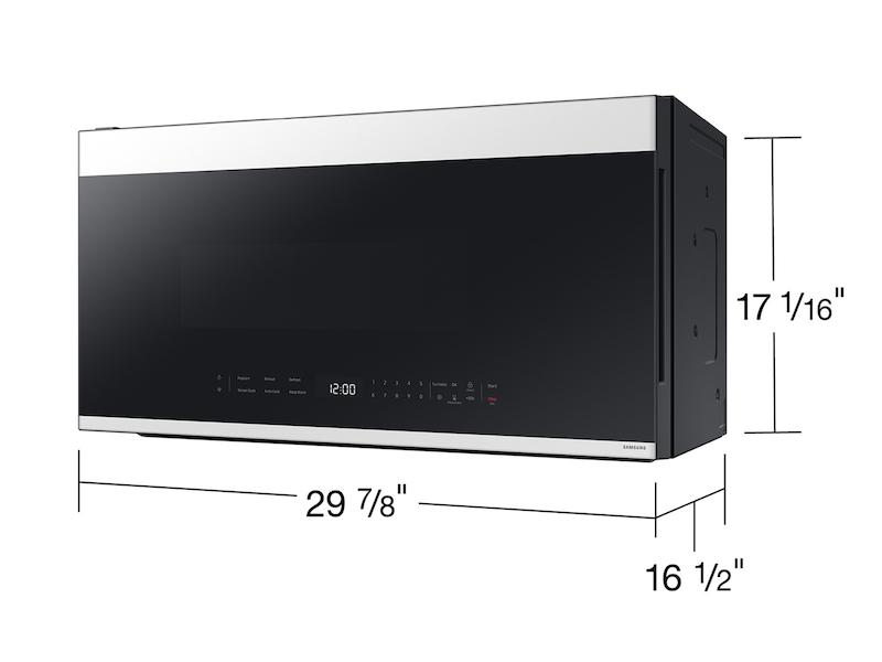 Samsung ME21DB650012 Bespoke 2.1 Cu. Ft. Over-The-Range Microwave With Edge To Edge Glass Display In White Glass