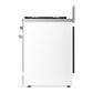 Ilve UM30QNR3WHCLP Ilve Um30Qnr3Whclp Majestic Iii 30 Inch Dual Fuel Range With 5 Black Brass Burners, Dual Function Burner Up To 25,000 Btu (Liquid Propane, Solid Door, White, Chrome)