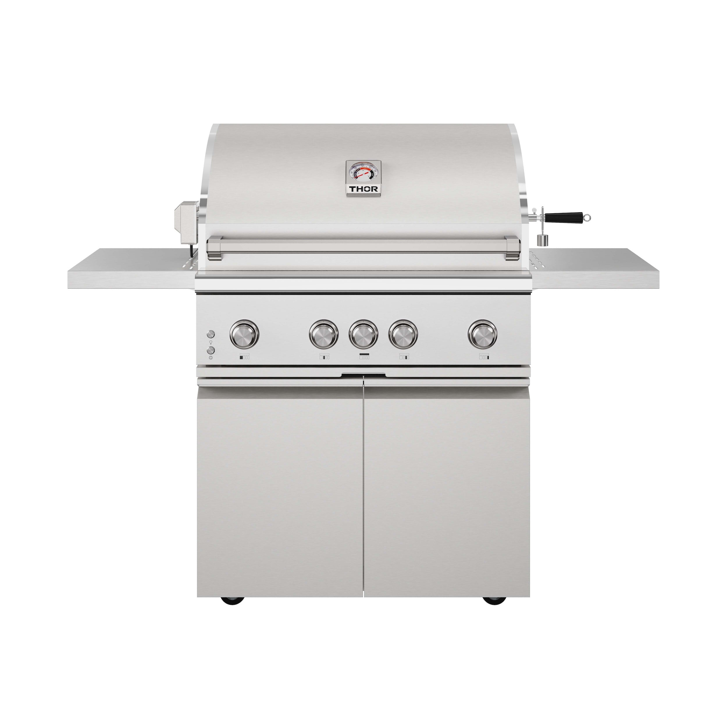 Thor Kitchen TPG3601 36 Inch 4 Burners Built In Gas Grill On Cart With Sear/Rear Infrared Burner & Rotisserie Natural Gas