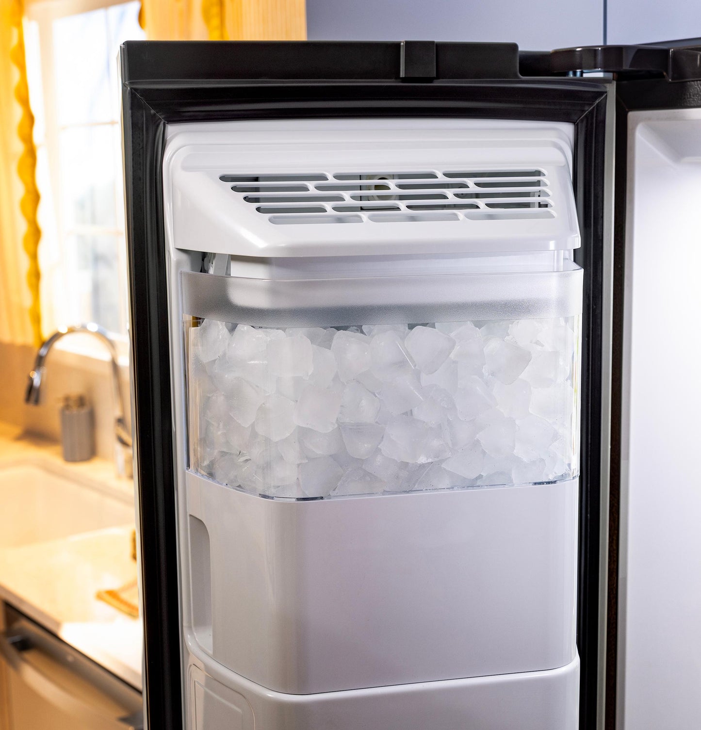 Ge Appliances GSS28NMYES Ge® 27.9 Cu. Ft. Side-By-Side Refrigerator With Extra Tall Dispenser And In-Door Icemaker