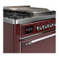 Ilve UM36FQNR3BUC Ilve Um36Fqnr3Buc Majestic Iii 36 Inch Dual Fuel Range With 6 Black Brass Burners And Griddle, Dual Function Burner Up To 25,000 Btu (Solid Door, Burgundy, Chrome, Natural Gas)