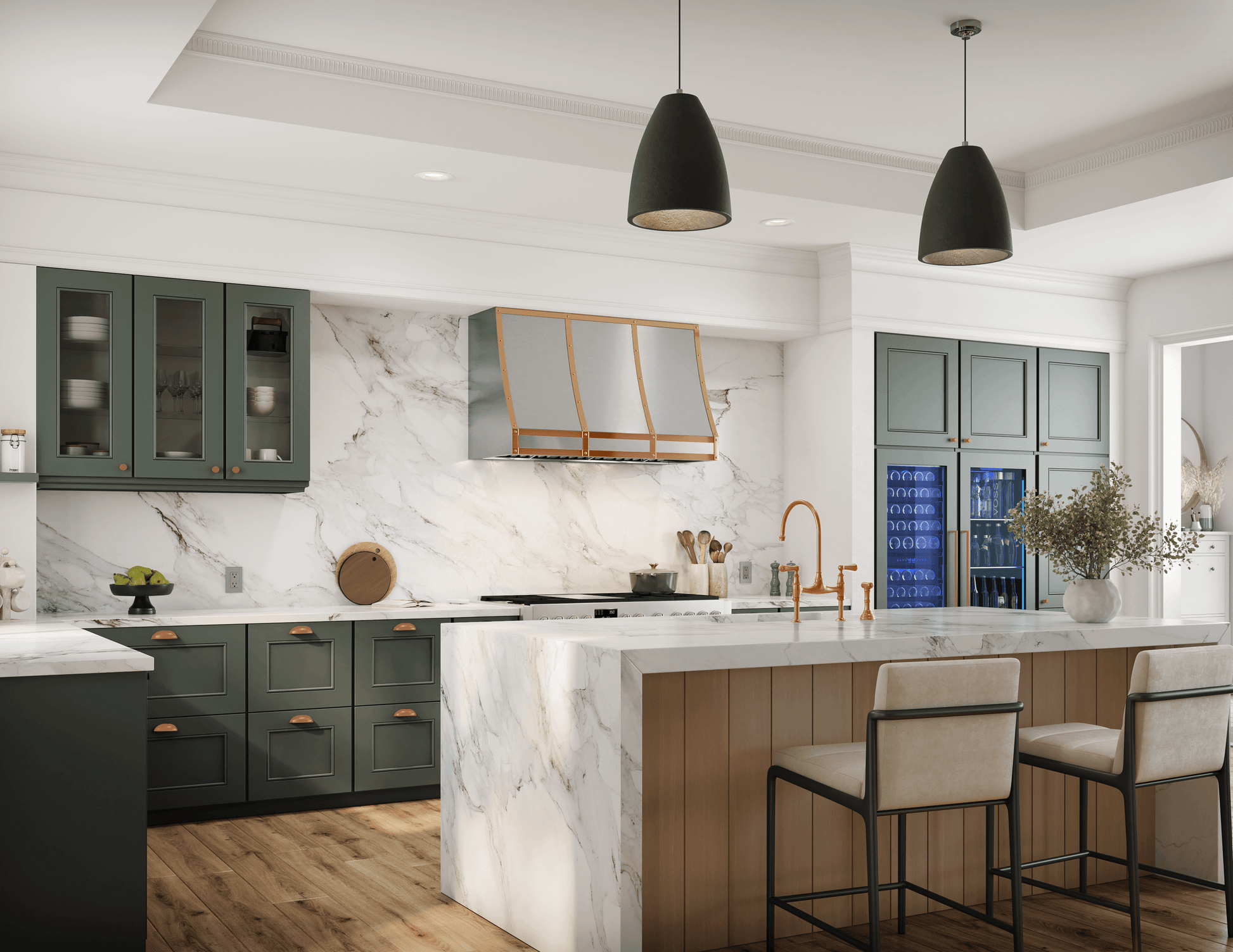 Zephyr BKFT36APC Forte Hood Banding Kit, 36In, Polished Copper Finish