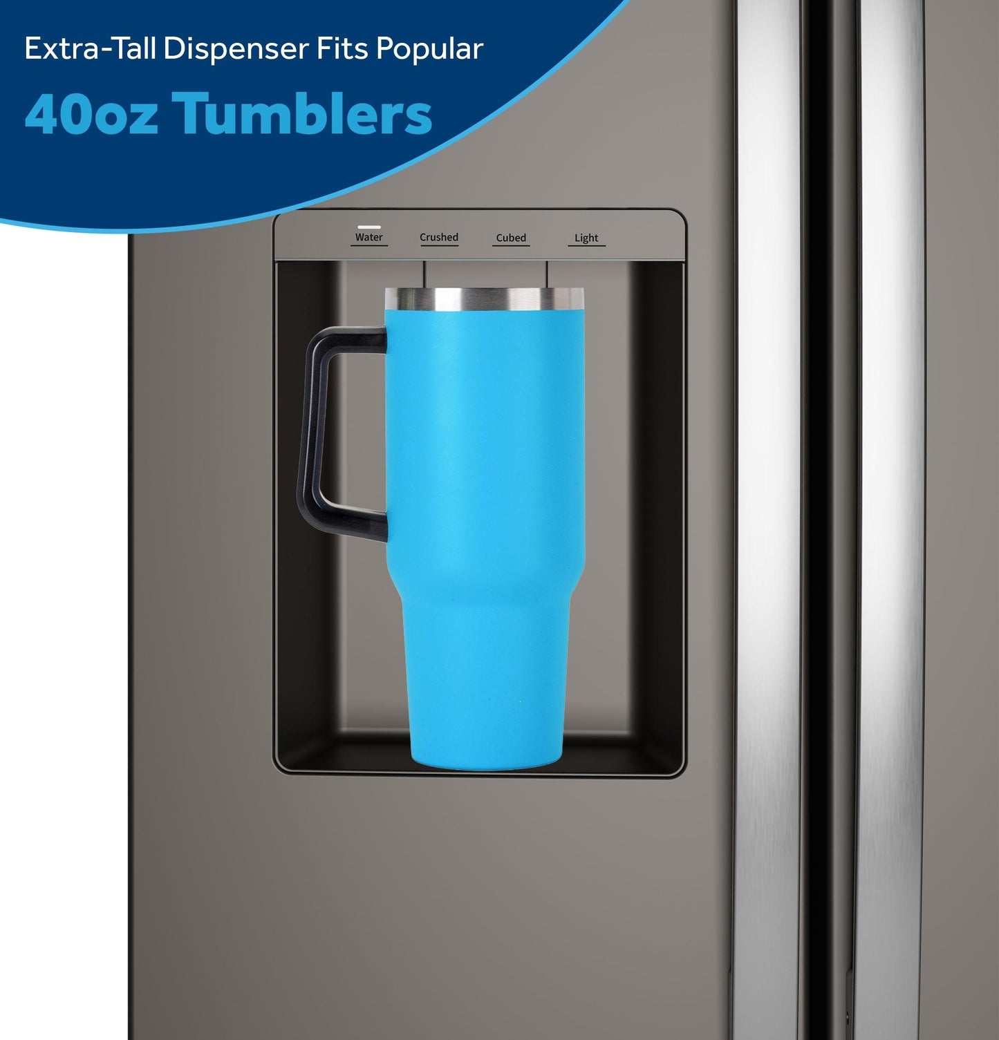 Ge Appliances GZS24NMYES Ge® 23.6 Cu. Ft. Counter-Depth Side-By-Side Refrigerator With Extra Tall Dispenser And In-Door Icemaker