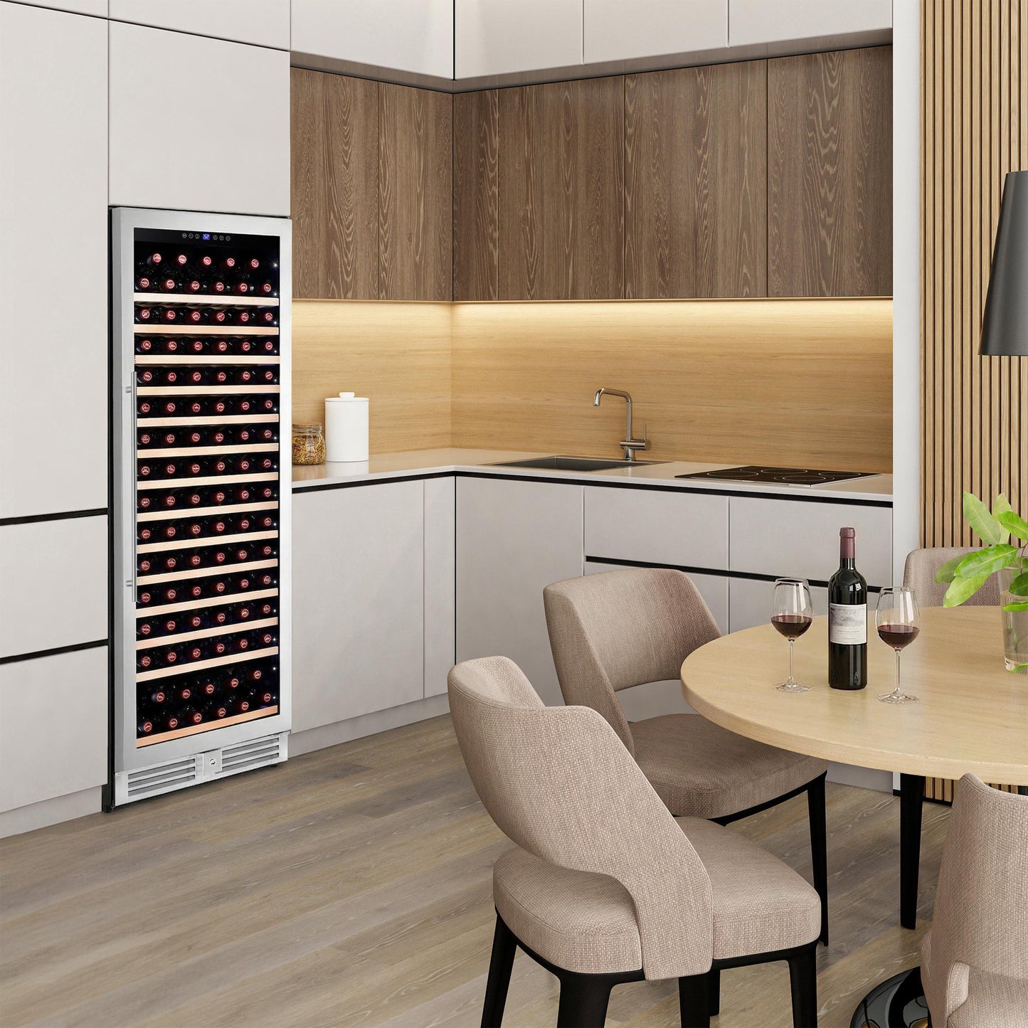 Avanti WCF149SE3S1 Avanti Refresh Wine Cooler, 149 Bottle Capacity, Stainless Steel Finish With Wood Shelves, Digital Touch Controls, Glass Door (Wcf149Se3S)