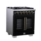 Forno FFSGS646030BLK Forno Capriasca 30-Inch Freestanding French Door Gas Range, 4 Burners, Convection Oven, Energy Efficient