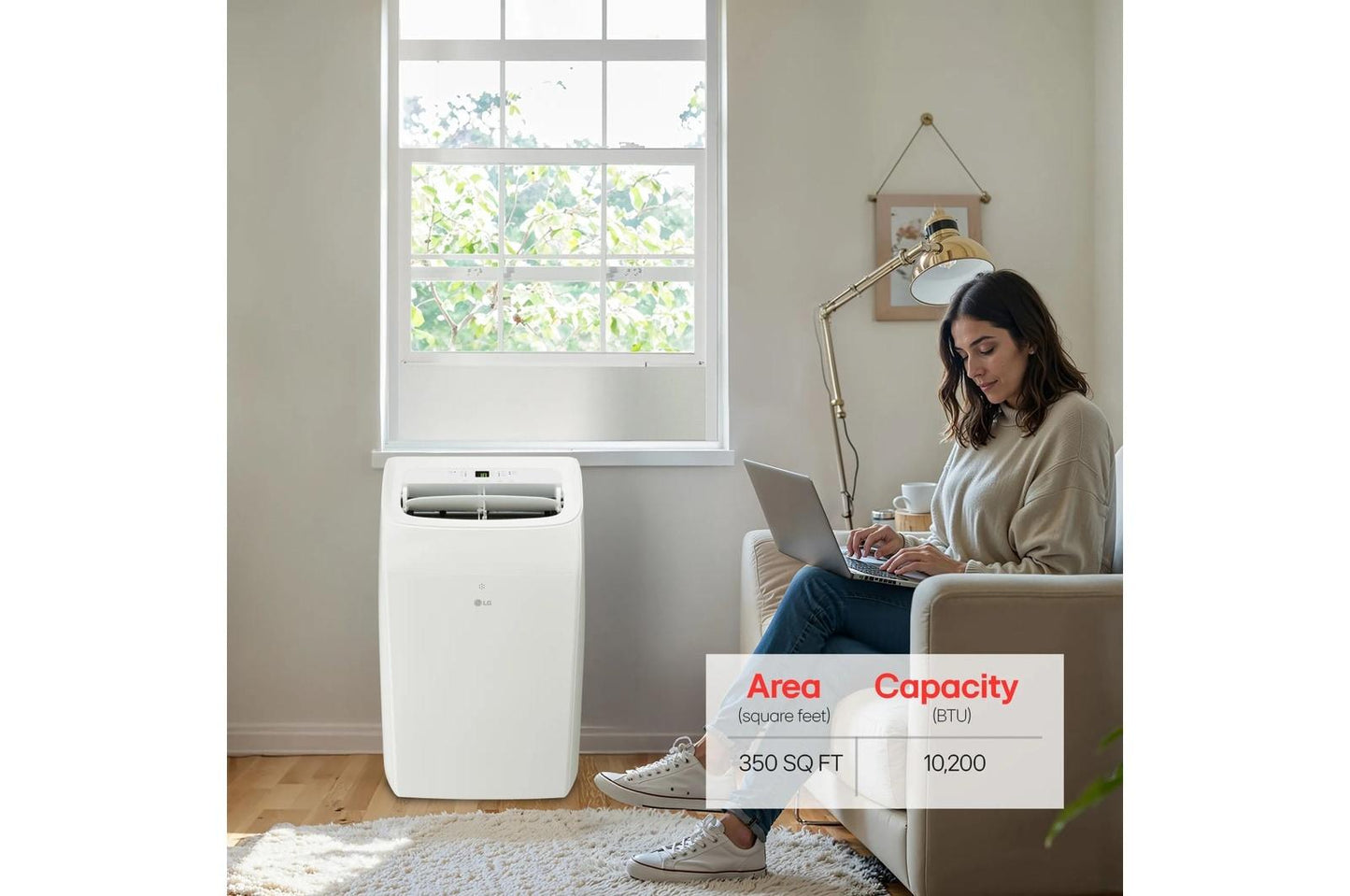 Lg LP1025WHSM 10,200 Btu (Sacc) / 14,000 Btu (Ashrae) Portable Air Conditioner With Heat, 450 Sq. Ft