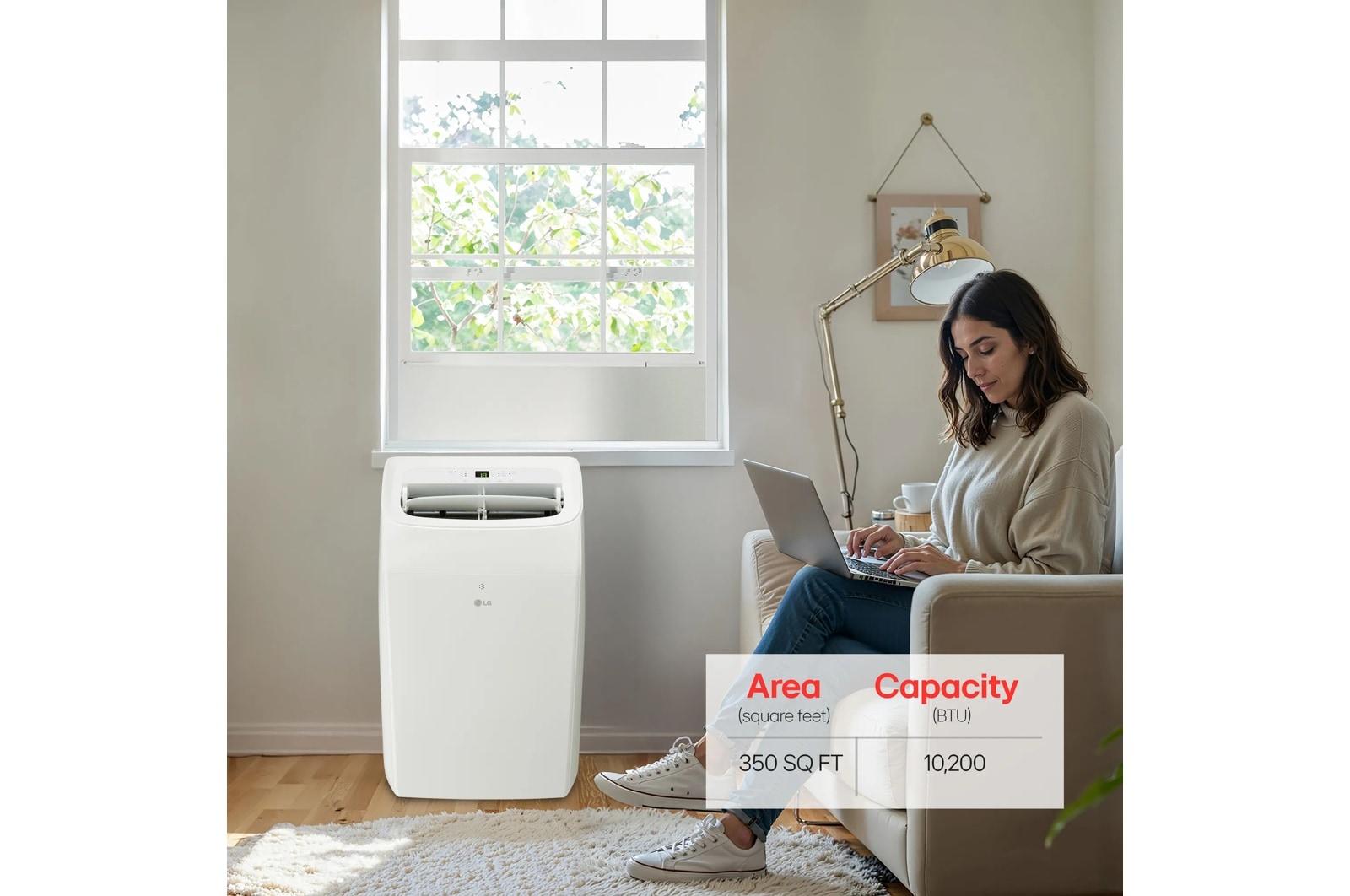 Lg LP1025WHSM 10,200 Btu (Sacc) / 14,000 Btu (Ashrae) Portable Air Conditioner With Heat, 450 Sq. Ft