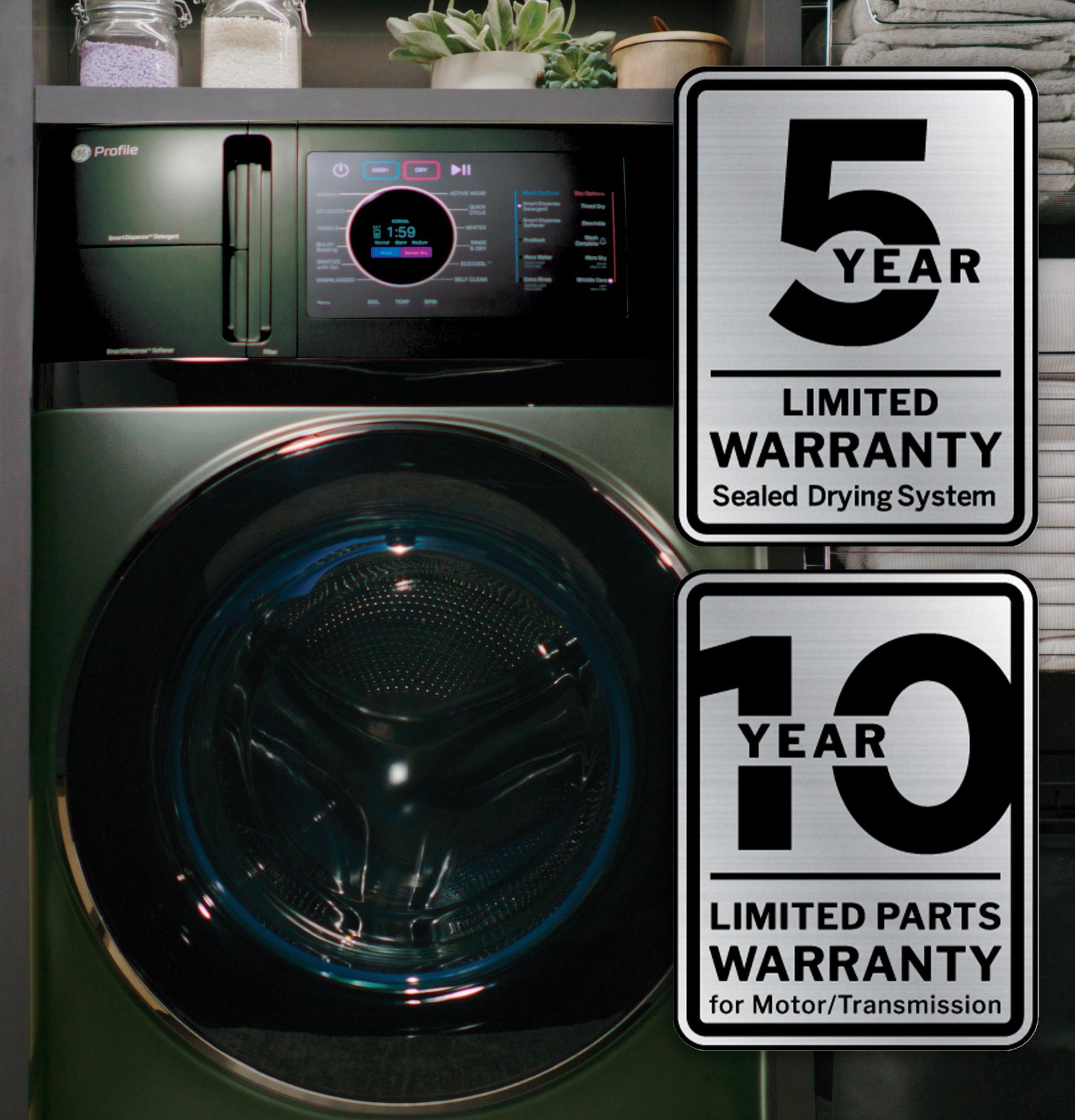 Ge Appliances PFQ97HSPVGN Ge Profile™ Energy Star® 4.8 Cu. Ft. Capacity Ultrafast Combo With Ventless Inverter Heat Pump Technology Washer/Dryer