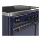 Ilve UMDIB40QNR3MBB Ilve Umdib40Qnr3Mbb Majestic Iii 40 Inch Induction Range With 6 Elements, 3.82 Cu. Ft. Total Oven Capacity (Solid Door, Midnight Blue, Burnished)