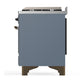 Ilve UM60FSQNR3BGBLP Ilve Um60Fsqnr3Bgblp Majestic Iii 60 Inch Dual Fuel Range With 7 Burners, Griddle And French Top, Dual Function Burner With Up To 25,000 Btu (Liquid Propane, Solid Door, Blue Grey, Burnished)