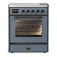 Ilve UMIB30NR3BGB Ilve Umib30Nr3Bgb Majestic Iii 30 Inch Induction Range With 4 Elements, 4 Cu. Ft. Oven Capacity (Triple Glass Door, Blue Grey, Burnished)