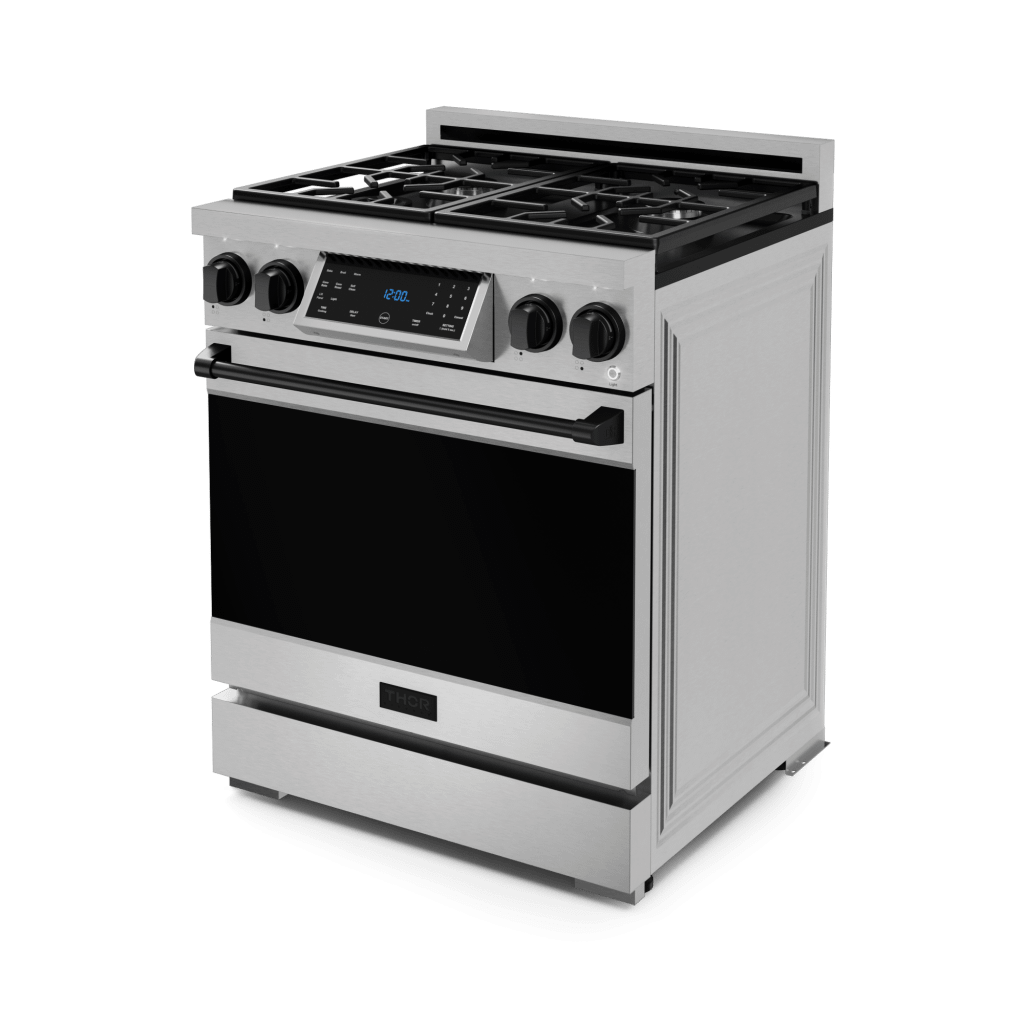 Thor Kitchen RSG30BLK 30 Inch Professional Gas Range With Tilt Panel Touch Control In Stainless Steel/Black Gordon Ramsay Series - Rsg30-Blk