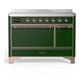 Ilve UMIB48QNR3EGP Ilve Umib48Qnr3Egp Majestic Iii 48 Inch Induction Range With 6 Elements, 5.02 Cu. Ft. Total Oven Capacity (Solid Door, Emerald Green, Copper)