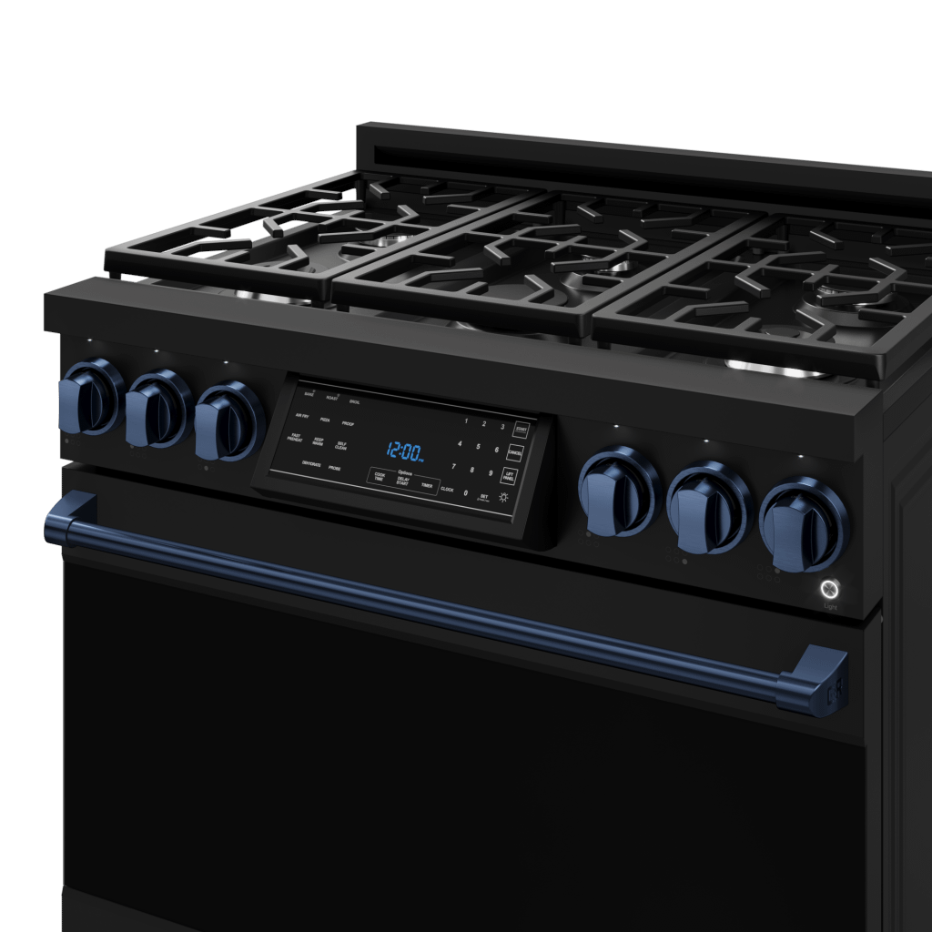 Thor Kitchen RSG36BLPBLU 36 Inch Professional Lp Range With Tilt Panel Touch Control In Stainless Black/Blue Gordon Ramsay Series - Rsg36Blp-Blu