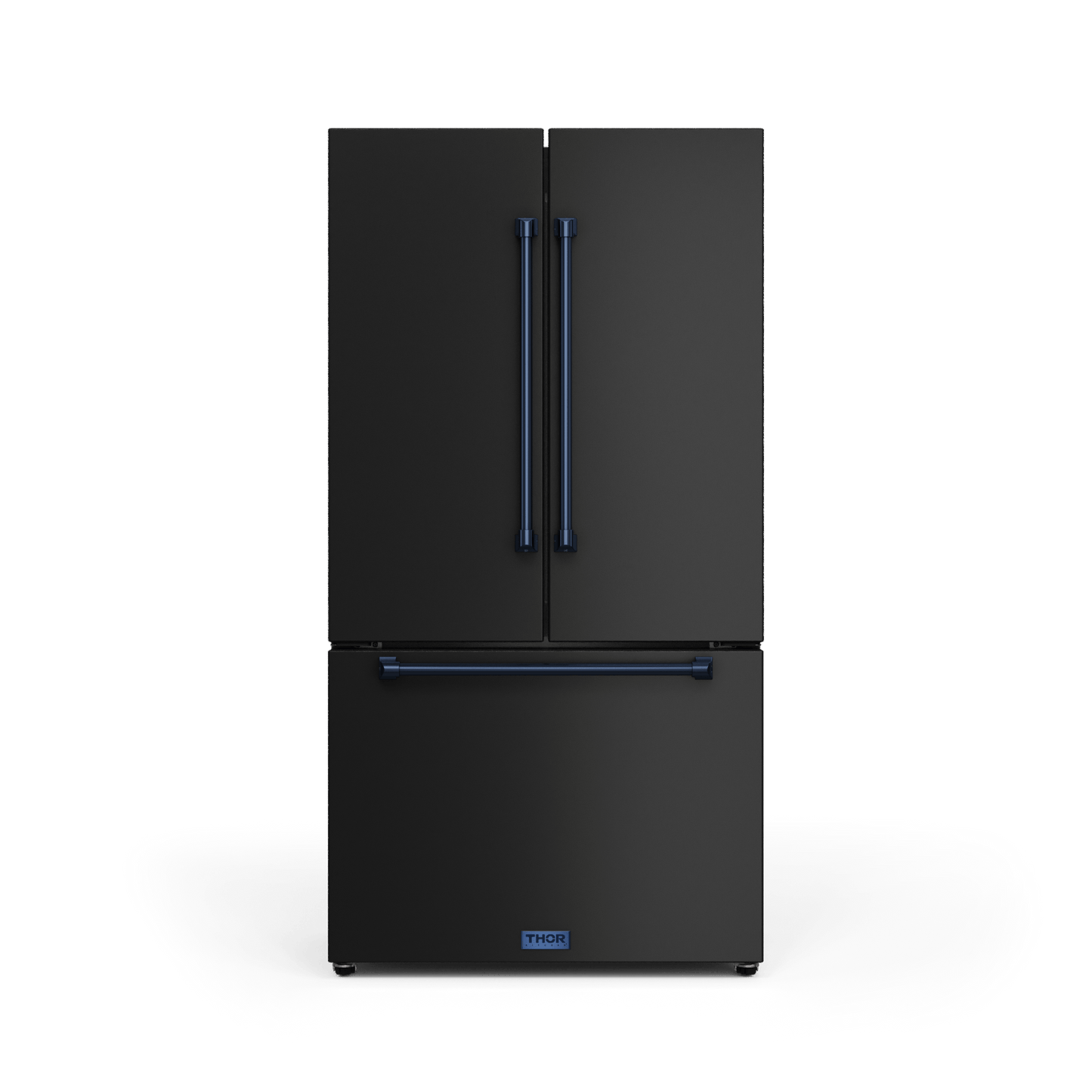 Thor Kitchen RF3621CTD00BLU 36 Inch 20.3 Cu Ft French Door Counter Depth Refrigerator With Ice Maker In Black/Navy Blue Gordon Ramsay Series - Rf3621Ctd00-Blu