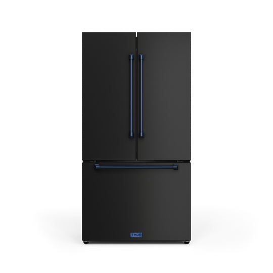 Thor Kitchen RF3621CTD00BLU 36 Inch 20.3 Cu Ft French Door Counter Depth Refrigerator With Ice Maker In Black/Navy Blue Gordon Ramsay Series - Rf3621Ctd00-Blu