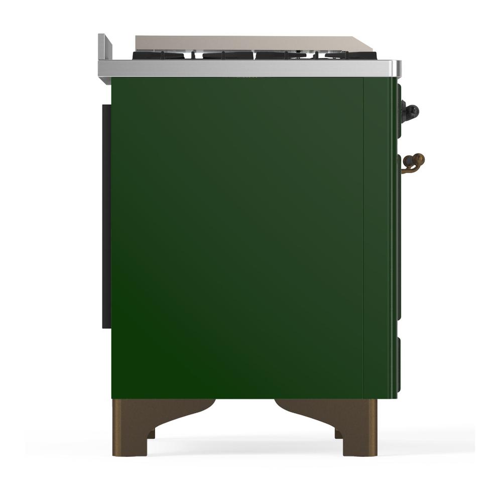 Ilve UM60FNR3EGB Ilve Um60Fnr3Egb Majestic Iii 60 Inch Dual Fuel Range With 9 Burners And Griddle, Dual Function Burner Up To 25,000 Btu (Natural Gas, Triple Glass Door, Emerald Green, Burnished)