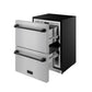 Thor Kitchen RZ24UBLK 24 Inch Undercounter Built-In / Freestanding Drawer Freezer - Stainless Steel/Black Gordon Ramsay Series