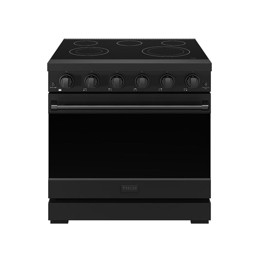 Thor Kitchen RSE36PB 36 Inch Professional Electric Range In Black Gordon Ramsay Series