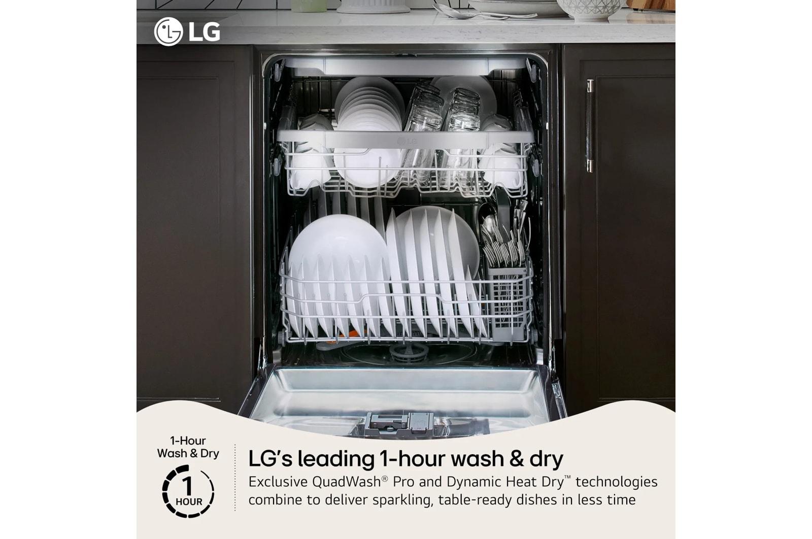 Lg LDNPH753S Smart Flushfit™ Top Control Dishwasher With 1-Hour Wash & Dry, Quadwash® Pro, Truesteam® And Dynamic Heat Dry™ W/Autovent Dry™