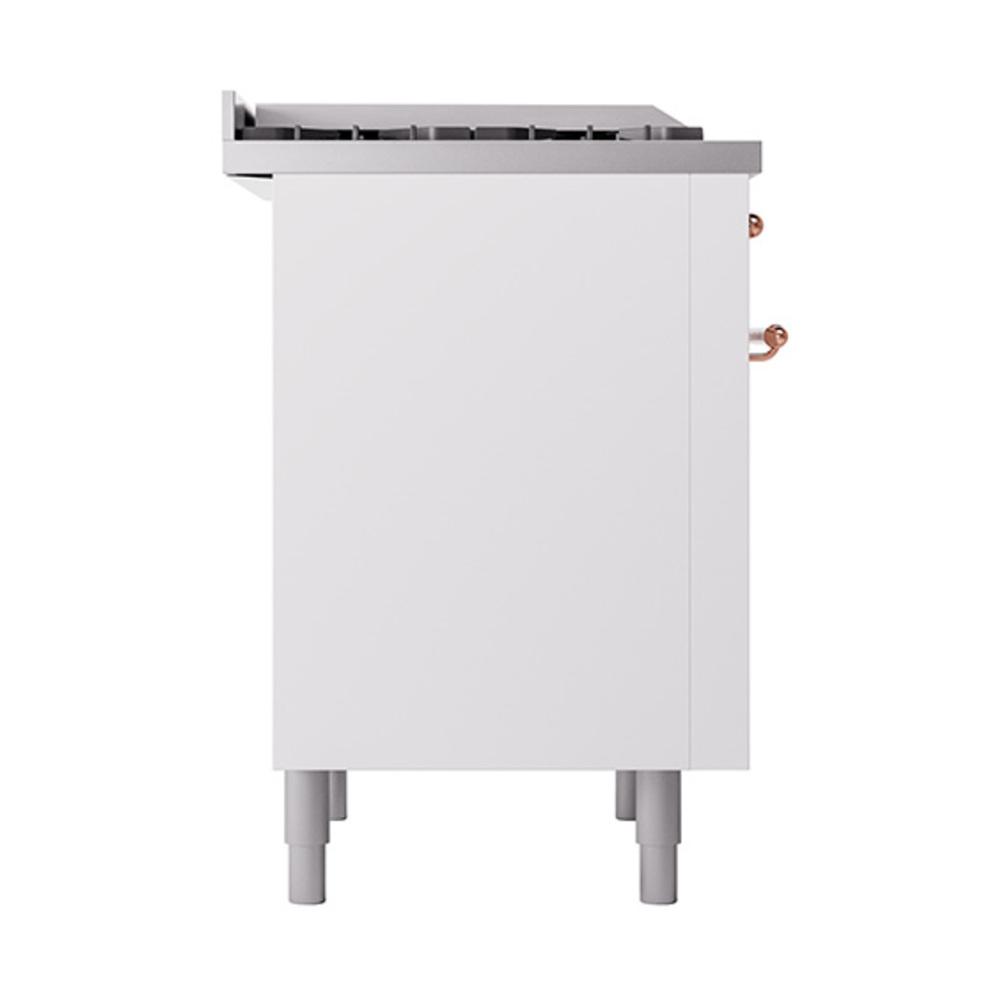 Ilve UN36FQNMPWHP Ilve Un36Fqnmpwhp Nostalgie Ii Noblesse 36" Dual Fuel Range (Natural Gas, Solid Door, White, Copper)