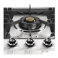 Ilve UHCPT125FNSSCLP Ilve Uhcpt125Fnssclp Nostalgie Ii 48 Inch Built-In Gas Cooktop With Total Black Brass Burners, In Stainless Steel (6 Sealed Burners + Left Griddle, Liquid Propane, Chrome)